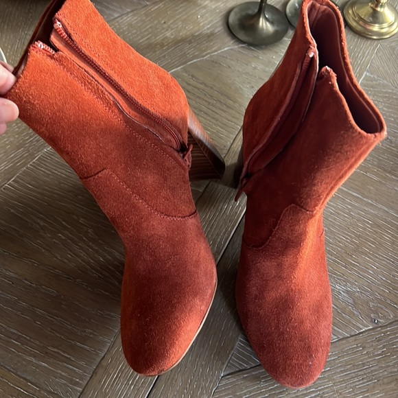 Jeffrey Campbell Suede Leather Booties Rust Size 6 - Picture 6 of 8
